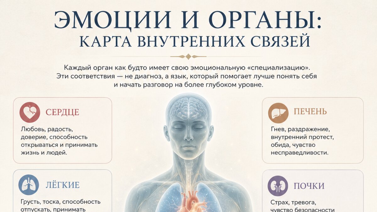 Эмоции и органы: почему болезнь выбирает именно этот орган?